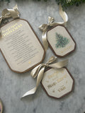 Custom Printed + Foiled Wood Look Hoops