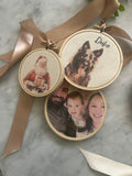 Custom Printed Fabric Pet Heirloom Hoop