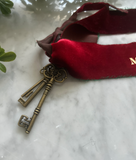 LIMITED EDITION Santa’s Crushed Velvet Magic Keys - Red+ Gold