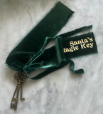 Limited Edition Santas Crushed Velvet Magic Keys - Green + Gold