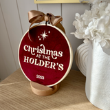 15cm Christmas Family Luxe Velvet Hoop + Stand