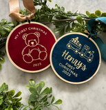 10cm My First Christmas Teddy Hoop
