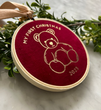 10cm My First Christmas Teddy Hoop