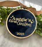 10cm Layered First Christmas Luxe Velvet Hoop