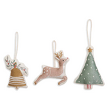 Christmas Fabric Ornament Set - Reindeer