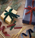 Christmas Velvet Ribbon Set with Gift Tags