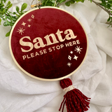Santa Please Stop Here Heirloom Hoop 15cm Rose Gold