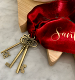 Santa’s Crushed Velvet Magic Keys - Red+ Gold