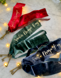 Santas Crushed Velvet Magic Keys - Green + Gold