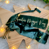 Santas Crushed Velvet Magic Keys - Green + Gold
