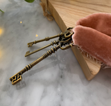 Santas Crushed Velvet Magic Keys - Blush + Rose Gold