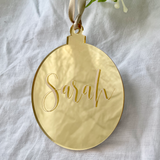 Gold Acrylic Bauble Christmas Decoration