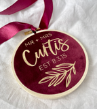 Mr and Mrs 10cm Luxe Velvet Hoop