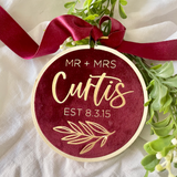 Mr and Mrs 10cm Luxe Velvet Hoop