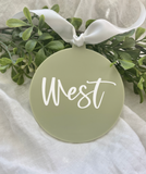 Sage Acrylic Bauble Christmas Decoration