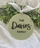 Sage Acrylic Bauble Christmas Decoration
