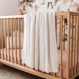White diamond knit blanket