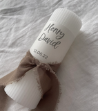 Modern Ribbed Baptism Candle