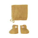 Bonnet and Bootie Set - Tumeric