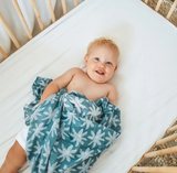 Bamboo Cotton Muslin - Ocean Palms