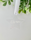 Star Acrylic Personalised Christmas Decoration