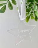 Star Acrylic Personalised Christmas Decoration