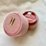 Blush Monogramed Ring Boxes