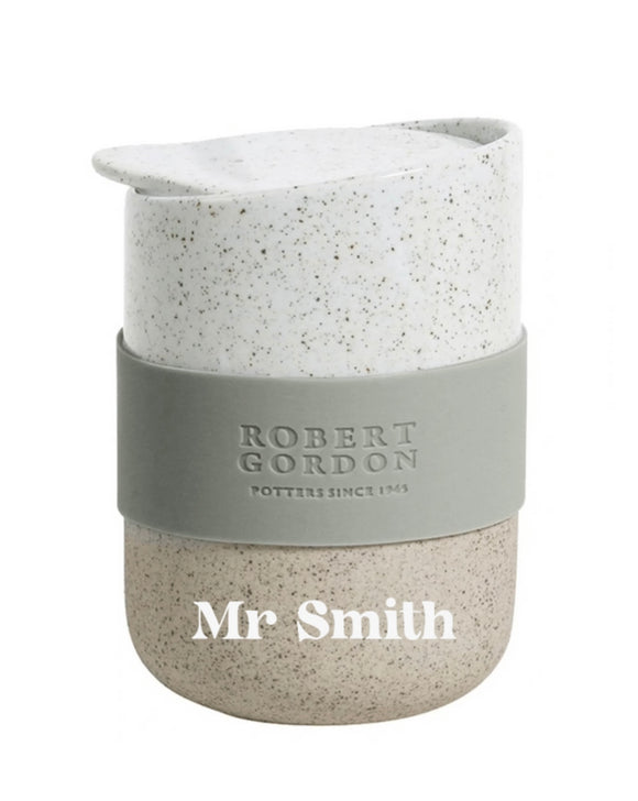Personalised Ceramic Mindful Coffee Cup Grey