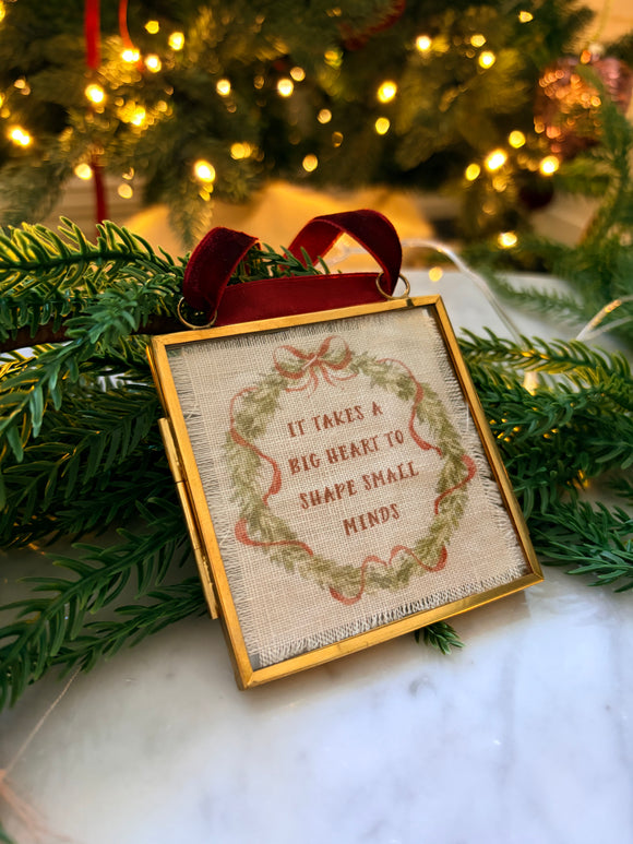Vintage Style Brass Frame Teacher Ornament