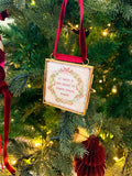 Vintage Style Brass Frame Teacher Ornament