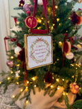 Vintage Style Brass Frame Teacher Ornament