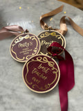 Best Teacher Ever Bow Christmas Heirloom Hoop