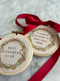 Best Teacher Ever Printed Teacher Heirloom Hoop