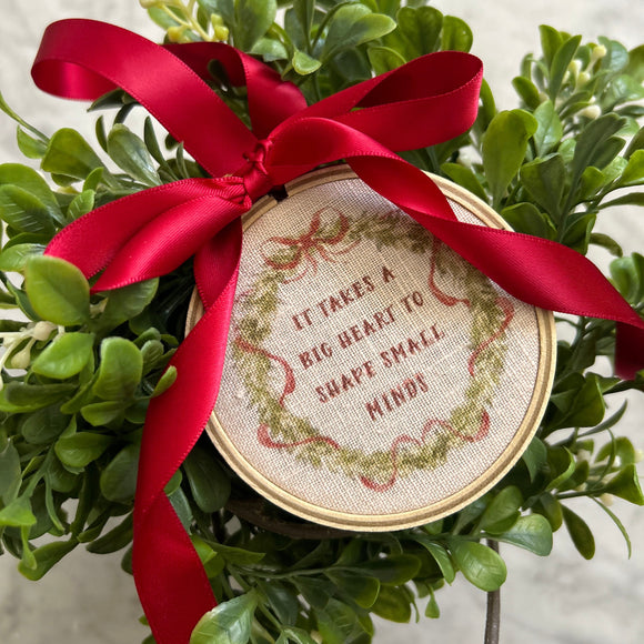 Big Heart Printed Teacher Heirloom Hoop