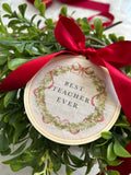 Best Teacher Ever Printed Teacher Heirloom Hoop