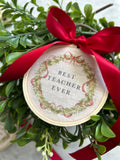 Best Teacher Ever Printed Teacher Heirloom Hoop