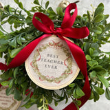 Best Teacher Ever Printed Teacher Heirloom Hoop