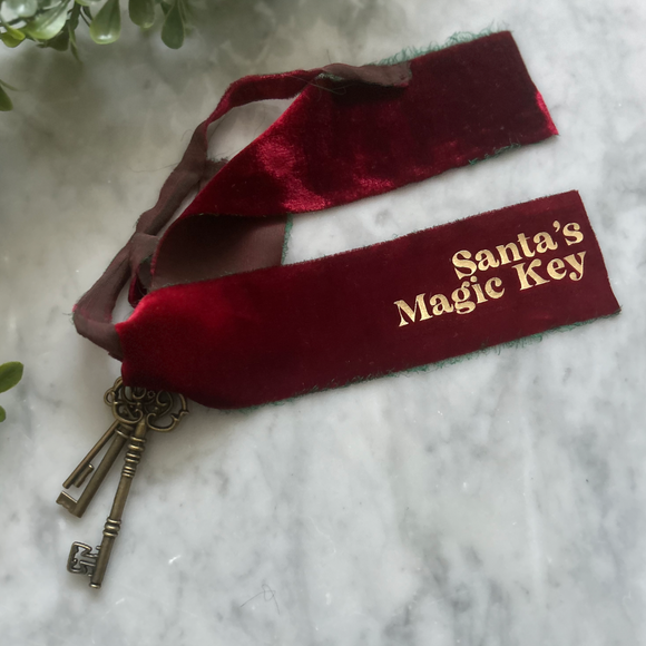 LIMITED EDITION Santa’s Crushed Velvet Magic Keys - Red+ Gold