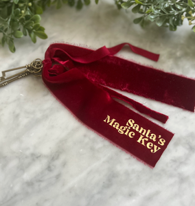 Limited Edition Santa’s Crushed Velvet Magic Keys - Ruby + Gold