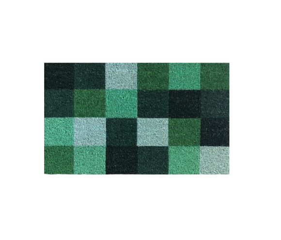 Green Checker Doormat