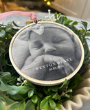 Baby Announcement Printed Fabric Heirloom Hoops
