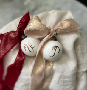 Vintage Brass Bauble Ceramic Glaze
