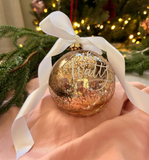 Gold Mercury Vintage Hand lettered Personalised Christmas Bauble