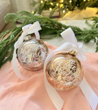 Silver Mercury Vintage Hand lettered Personalised Christmas Bauble