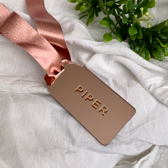 Rose Gold Acrylic Gift Tag