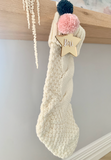 Knitted Ivory Christmas Stocking