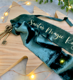 Santas Crushed Velvet Magic Keys - Green + Gold