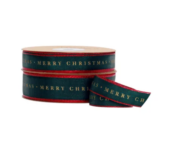 Christmas Emerald and Red Ribbon