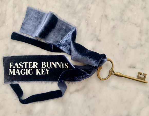 Easter Bunnys Magic Key - Navy + Silver