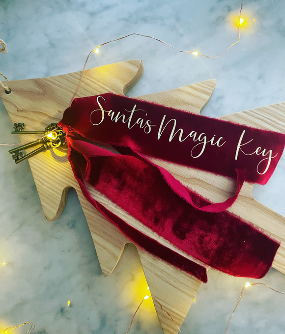 Santa’s Crushed Velvet Magic Keys - Ruby + Gold